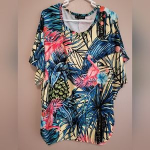 Tropical Flamingo Pineapple shirt 1XL